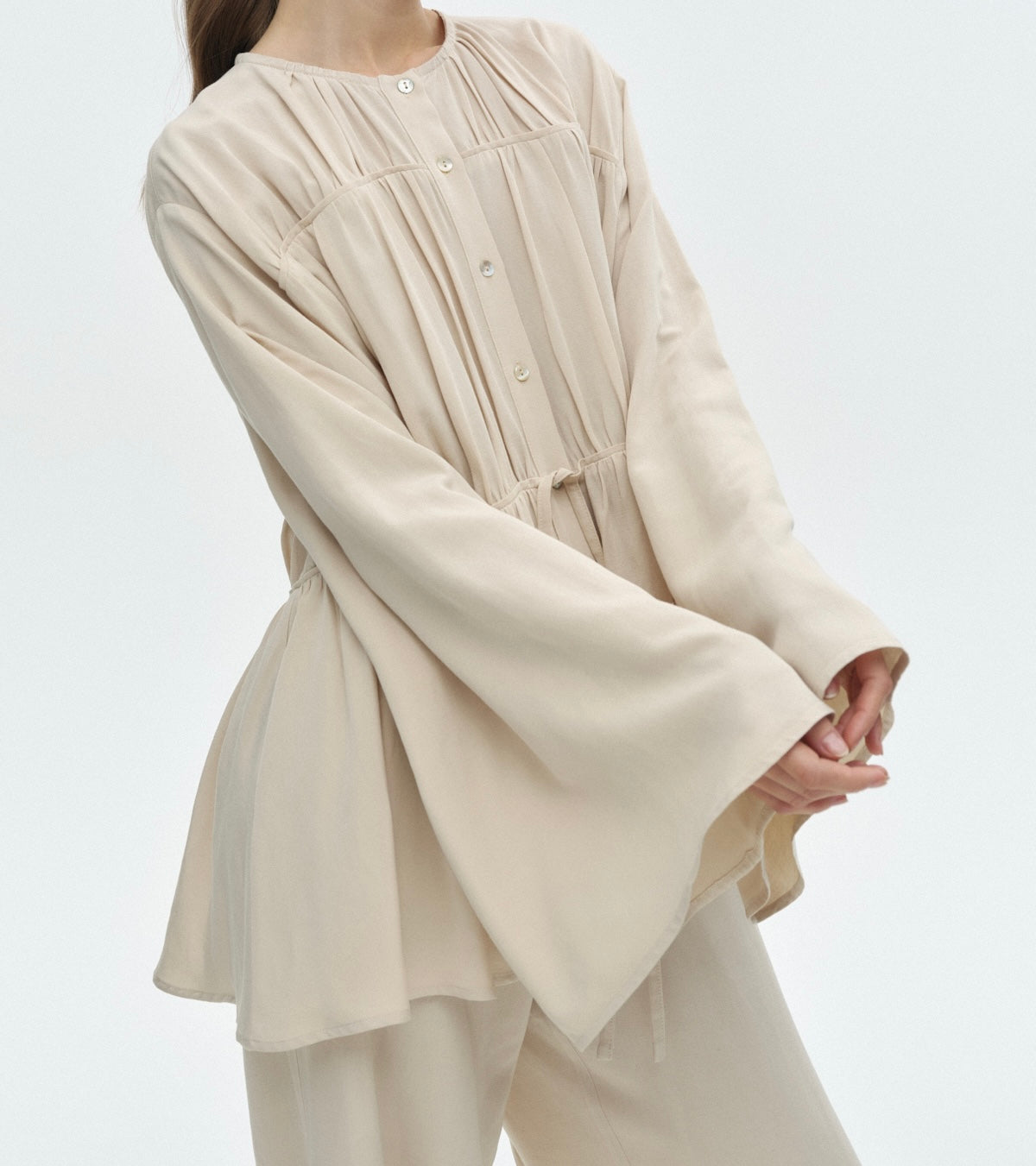 Cream Button Down Blouse
