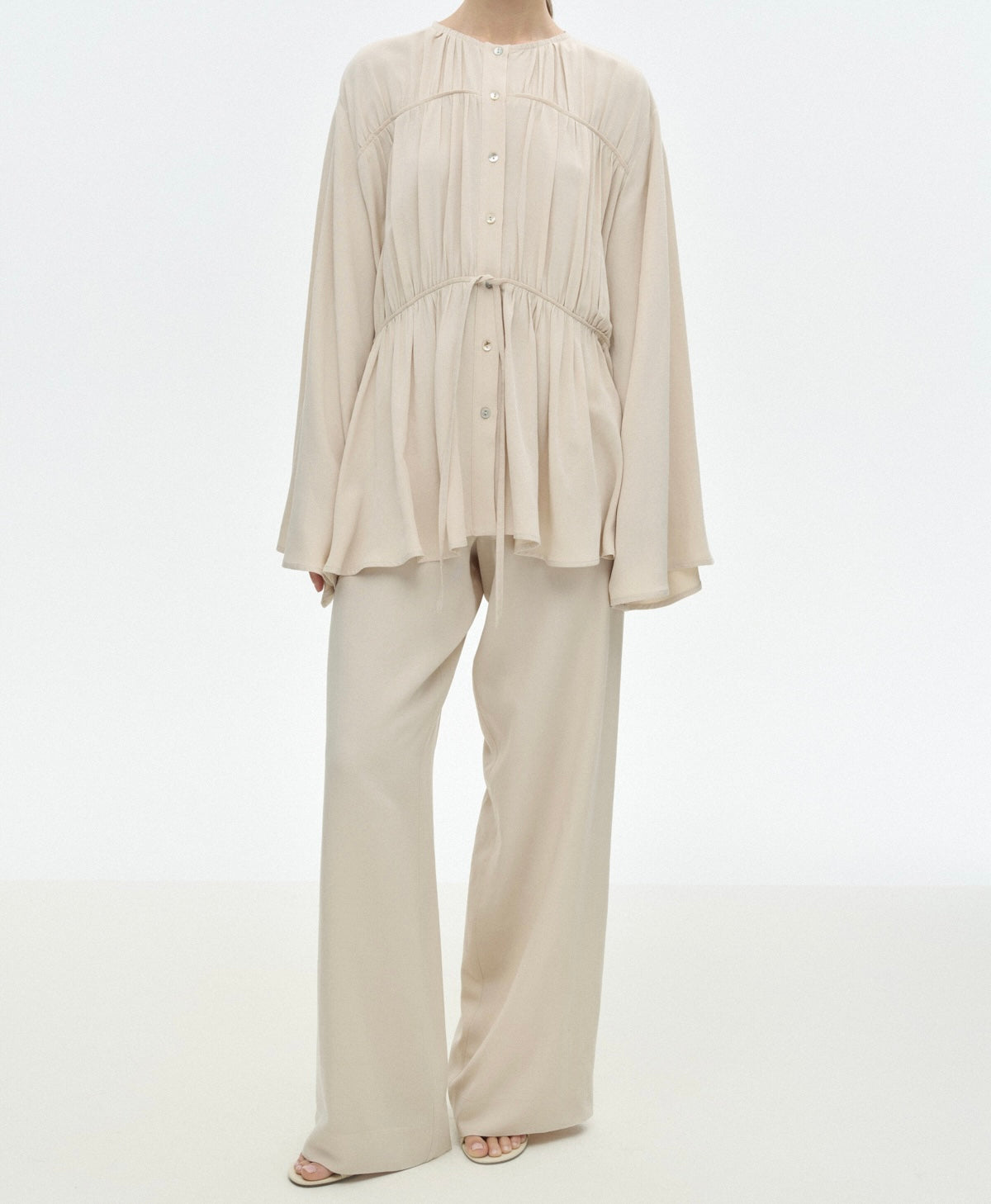 Cream Button Down Blouse
